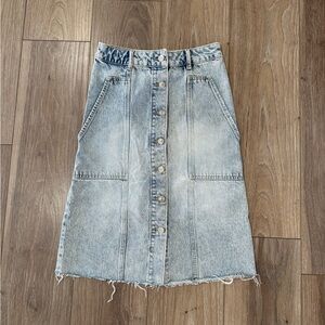 All Saints Bonnie Denim Button Front Skirt size 0